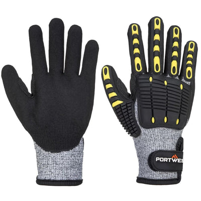A722 anti Impact Cut Resistant Safety Work Gloves Grey/Black, Small- Bannav S Bannav LLC